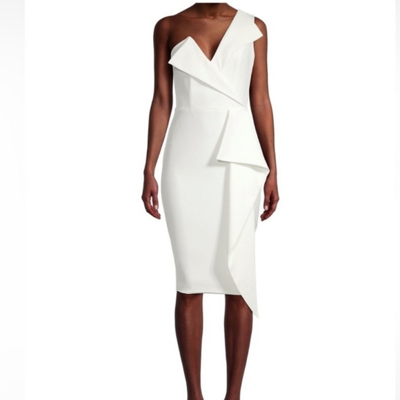 Lavish Alice Asymetrical Ruffled Midi Dress - Picture 3 of 10